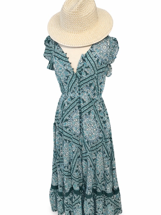 Dresses & Skirts - Teal Paisley Wrap Midi Dress - Women